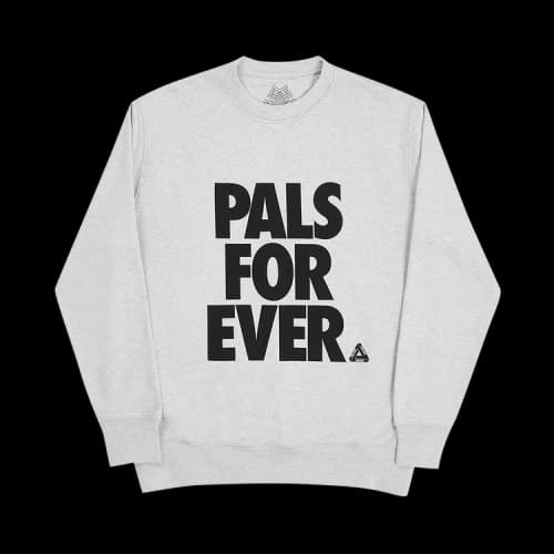 PALACE Pals Forever Round Neck Long Sleeves Unisex Gray