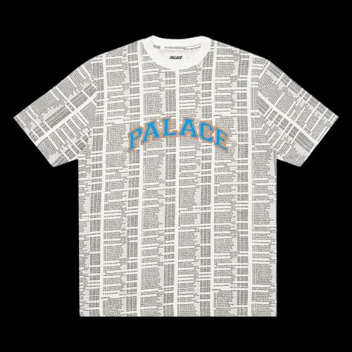 PALACE Bell Man Allover Alphabet Printing Short Sleeve Unisex White