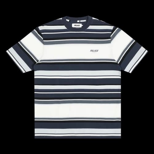 PALACE Logo Printing Stripe Colorblock Short Sleeve Unisex White