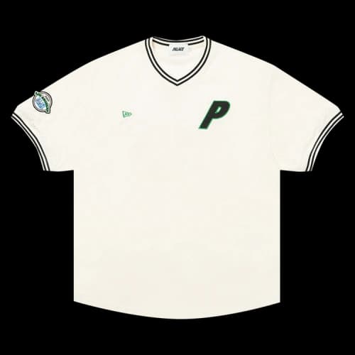 PALACE Casual Cozy V neck Short Sleeve Unisex White