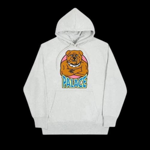 Palace Bulldog Hood 'Grey Marl'