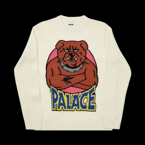 Palace Bulldog Knit 'Off White'