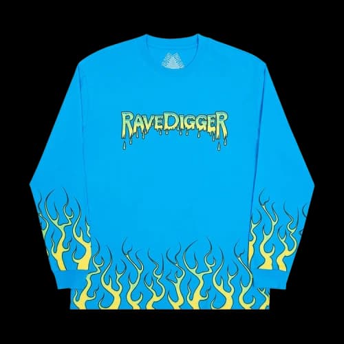 PALACE Ravedigger Pattern Logo Printing Round Neck Long Sleeves Unisex Blue