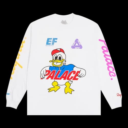 PALACE Rapha Crossover Off Bike Cartoon Pattern Alphabet Long Sleeves Unisex White