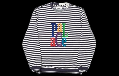 PALACE Zig Zag Crew Black/white Stripes LOGO
