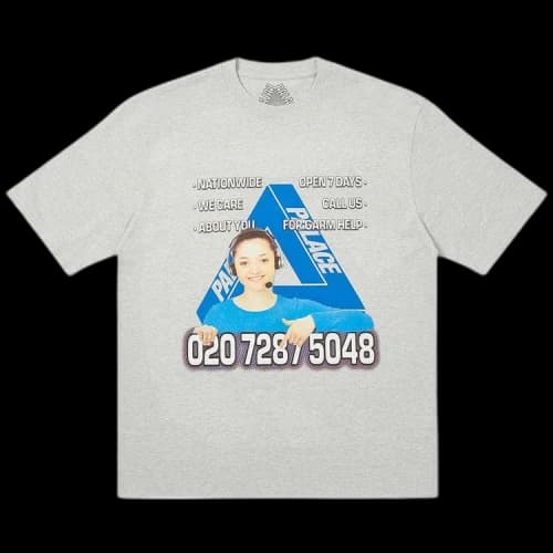 Palace Bell Man T-Shirt 'Grey Marl'