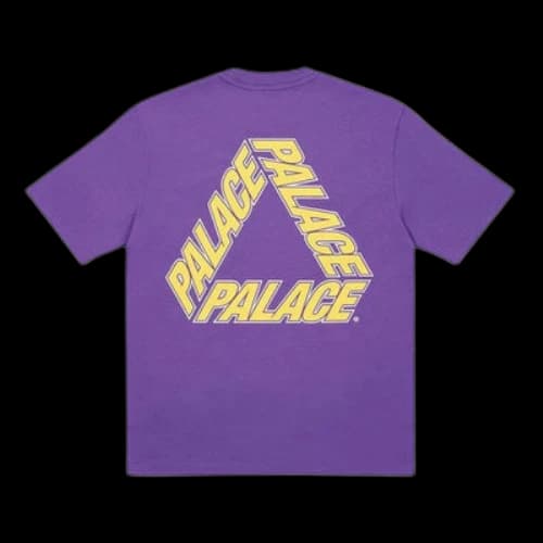 PALACE P3 Team Dark Back Logo Cozy Round Neck Short Sleeve Unisex Purple