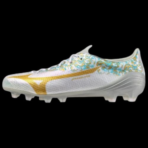 Mizuno Alpha 3 Soccer Shoes Unisex White Gold Blue
