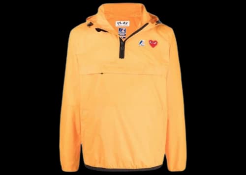 Comme des Garcons Play X K Way Half Zip Packable Jacket Orange