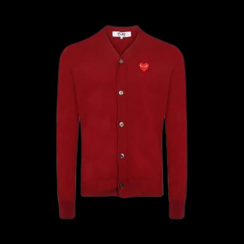 Comme des Garçons Cardigan With Red Heart 'Burgundy'