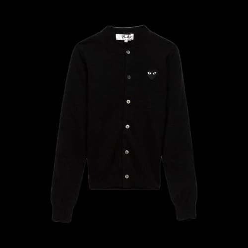 Comme des Garcons PLAY Red Heart Cardigan Black