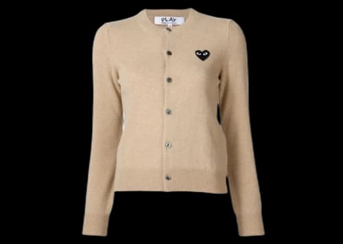 Comme des Garcons PLAY Red Heart Cardigan Camel