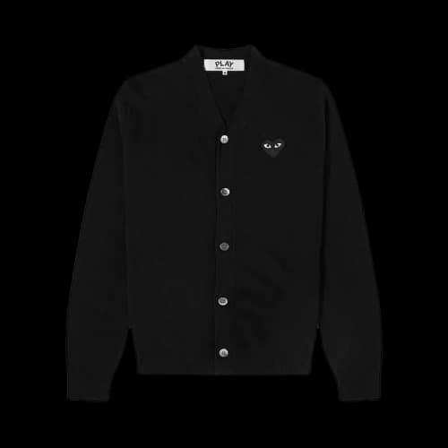 Comme des Garçons PLAY Heart Patch V-Neck Cardigan 'Black'