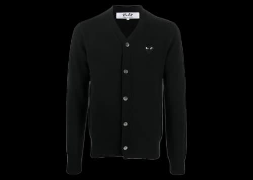 Comme des Garcons Play Fine Knit Wool Cardigan Black/Black
