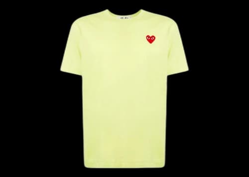 Comme des Garcons Play Logo Embroidered Tee Lime/Red