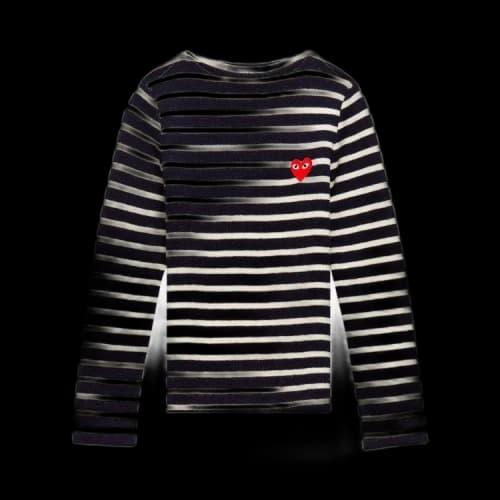 Comme des Garçons PLAY Striped Knit Pullover 'Navy'