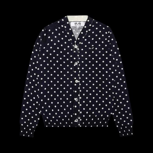 Comme des Garçons Play Polka Dot Cardigan With Black Heart 'Navy'
