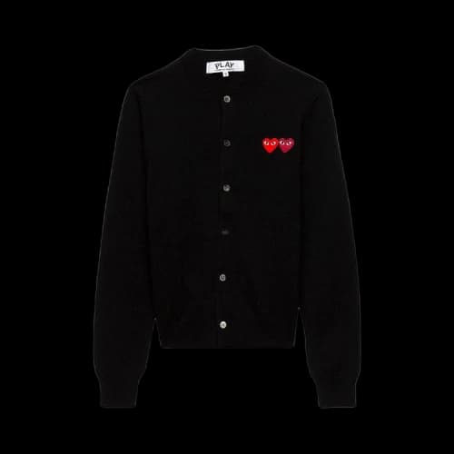 Comme des Garçons PLAY Double Heart Cardigan 'Black'