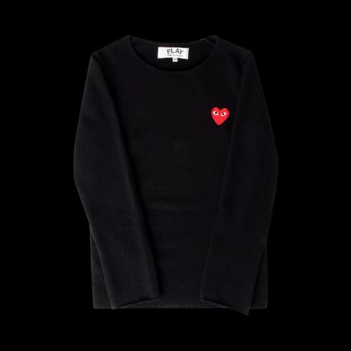 Comme des Garçons PLAY Heart Logo Crewneck Sweater 'Black'
