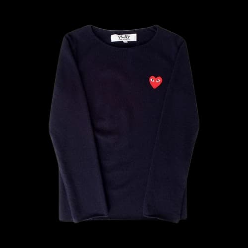 Comme des Garçons PLAY Heart Logo Crewneck Sweater 'Navy'