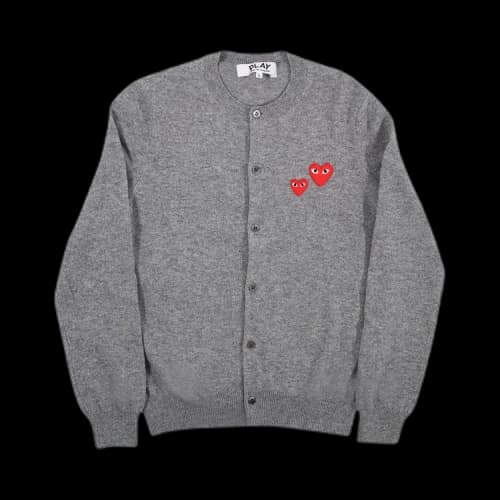 Comme des Garçons PLAY Double Heart Cardigan 'Grey'