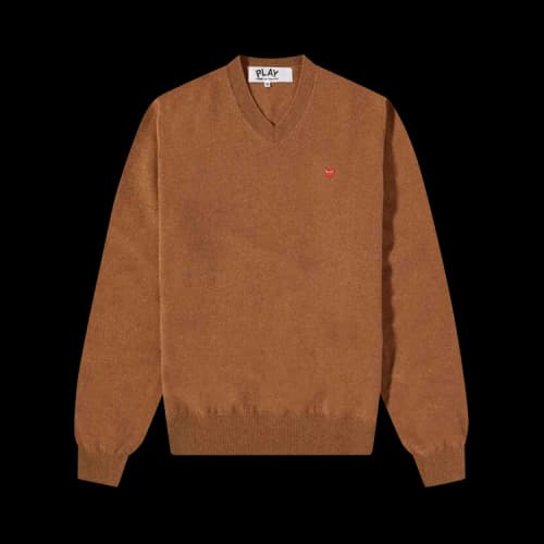 Comme des Garçons PLAY V-Neck Sweater 'Brown'