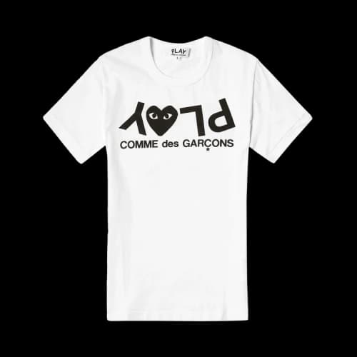 Comme des Garçons PLAY Inverted Text Logo Tee 'White'