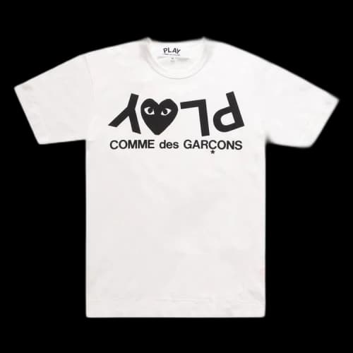 Comme des Garçons PLAY Inverted Text Logo T-Shirt 'White'