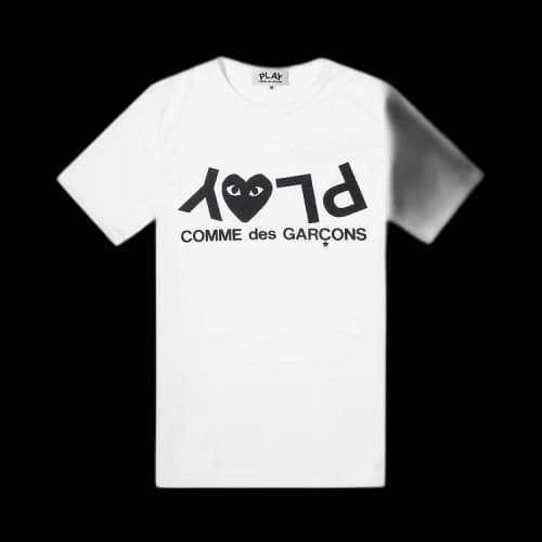 Comme des Garçons PLAY Inverted Text Logo Tee 'White'