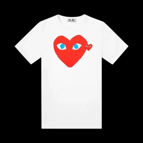 Comme des Garçons PLAY Heart Eyes Logo T-Shirt 'White'