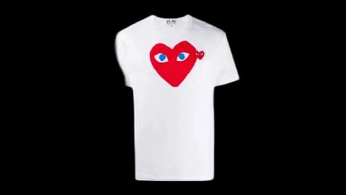 Comme des Garcons PLAY P1T086 Play Red Heart T-shirt White