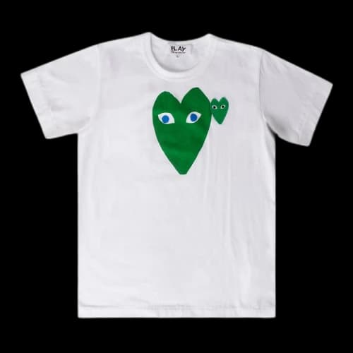 Comme des Garçons PLAY Heart Logo Short-Sleeve T-Shirt 'White/Green'