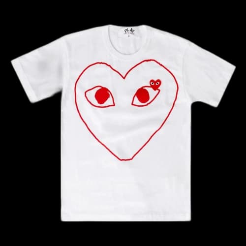 Comme des Garçons Short-Sleeve Play T-Shirt With Red Heart 'White'
