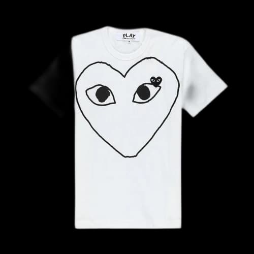Comme des Garçons PLAY Outline Heart Logo T-Shirt 'White'