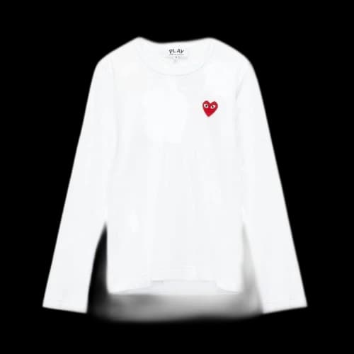Comme des Garçons PLAY Long-Sleeve Mini Heart Tee 'White'