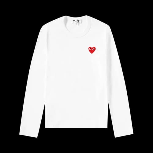 Comme des Garçons PLAY Basic Heart Logo Long-Sleeve T-Shirt 'White'
