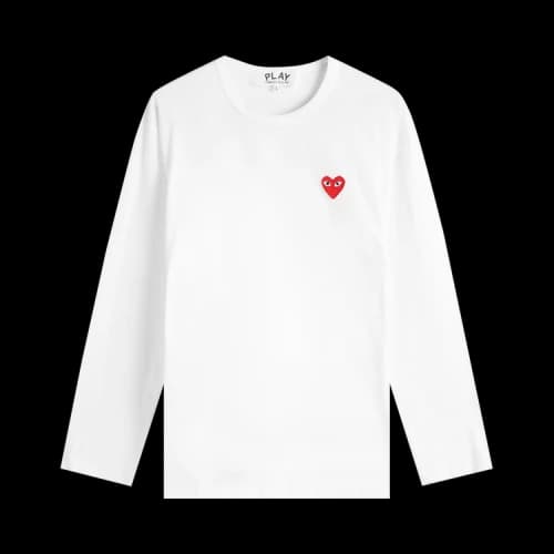 Comme des Garçons Play Small Heart Long-Sleeve T-Shirt 'White/Red'