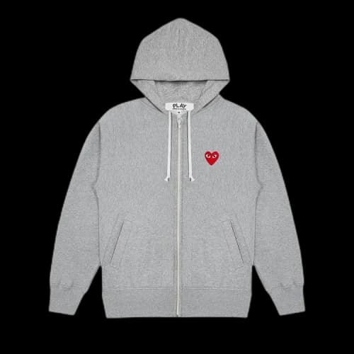 Comme des Garçons PLAY Play Zip Hooded Sweatshirt 'Grey'