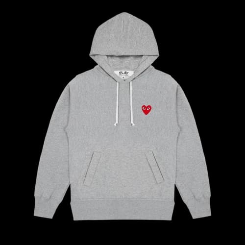 Comme des Garçons PLAY Heart Logo Hooded Sweatshirt 'Grey'