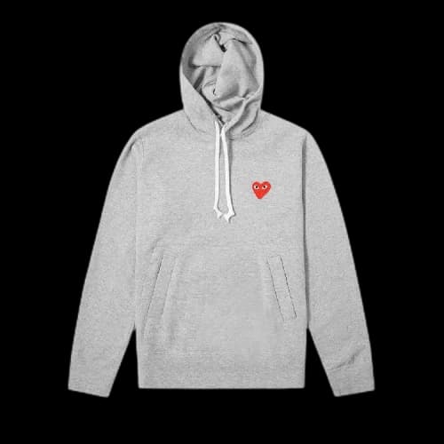 Comme des Garçons PLAY Heart Logo Pullover Hoodie 'Grey'
