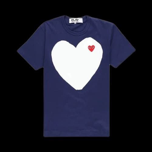 Comme des Garçons PLAY Solid Heart Logo T-Shirt 'Navy'