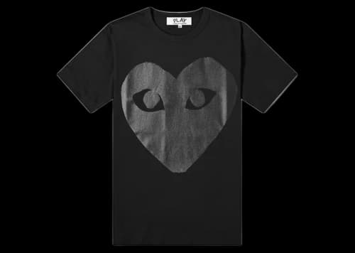 Comme des Garcons Play Large Heart Print Tee Black/Black