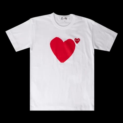 Comme des Garçons Play T-Shirt With 2 Small Red Hearts 'White'