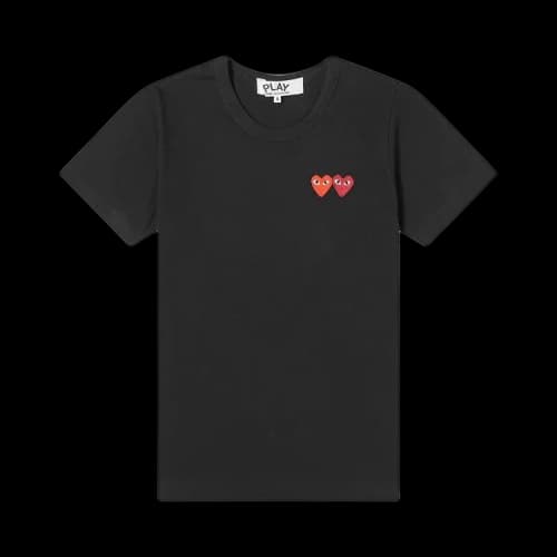 Comme des Garçons PLAY Double Heart Tee 'Black'
