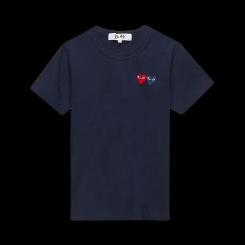 Comme des Garçons PLAY Double Heart Tee 'Navy'