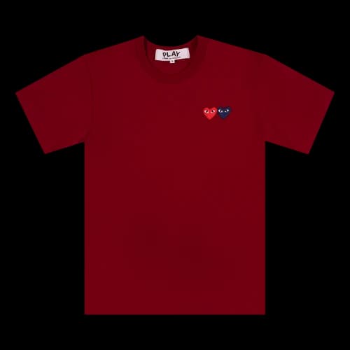 Comme des Garçons PLAY Double Heart Logo Short-Sleeve T-Shirt 'Burgundy'