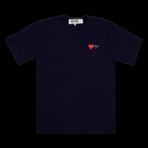 Comme des Garçons PLAY Double Heart Logo Short-Sleeve T-Shirt 'Navy'