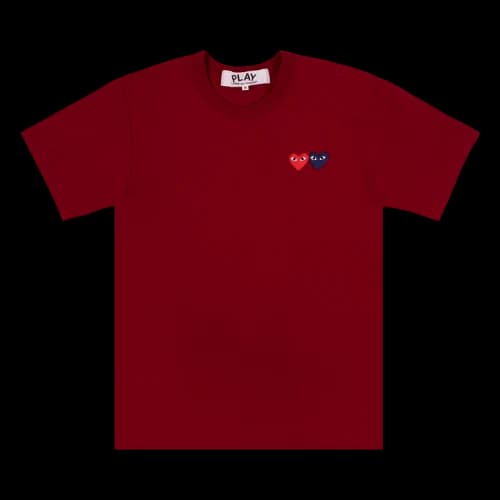 Comme des Garçons PLAY Double Heart Logo Short-Sleeve T-Shirt 'Burgundy'