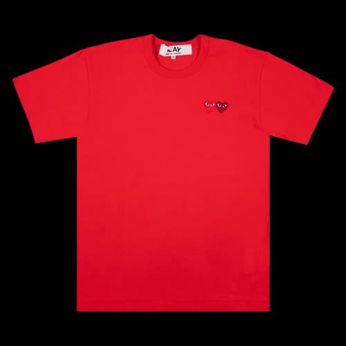 Comme des Garçons PLAY Double Heart Logo Short-Sleeve T-Shirt 'Red'