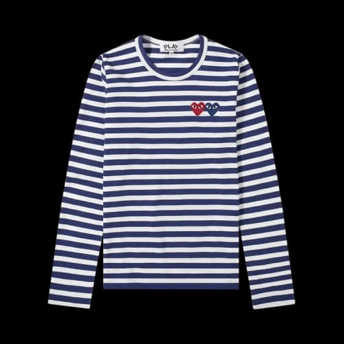 Comme des Garçons PLAY Striped Long-Sleeve Top 'Navy'